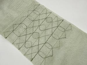 リサイクル　 紗 幾何学模様織出し名古屋帯